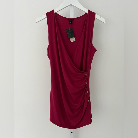 ANN TAYLOR RASPBERRY FAUX WRAP TOP SMALL NWTS! - Picture 4 of 17